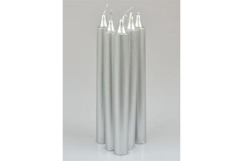VELAS ESPECIALES | VELA PLATEADA METALIZADA PEQUEA 10x1,1 cm.
