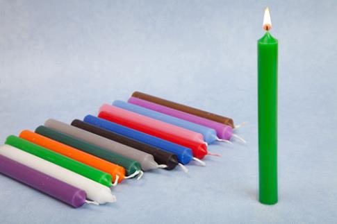 VELAS BASICAS | VELA VERDE CLARO 10x1,2 cm