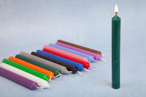VELAS BASICAS | VELA VERDE OSCURO 10x1,2 cm