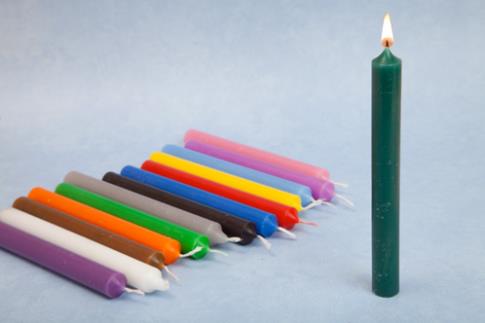 VELAS BASICAS | VELA VERDE OSCURO 19x2 cm