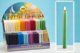 VELAS ARTESANAS | VELA VERDE OSCURO ARTESANA KARMA CON CERA DE ABEJA 18x2 CMS (8 Horas)