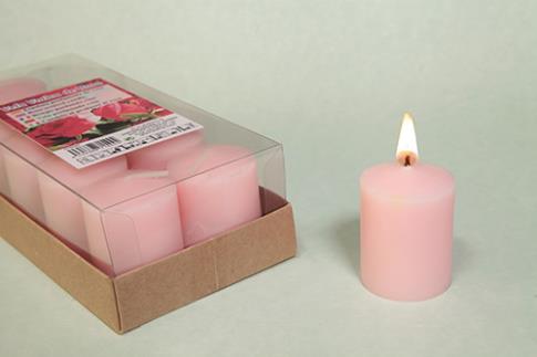 VELAS Y VELONES PERFUMADOS | VELA VOTIVA PERFUMADA ROSAS 4x5 CM.