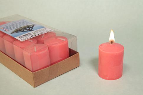 VELAS Y VELONES PERFUMADOS | VELA VOTIVA PERFUMADA SANGRE DE DRAGO 4x5 CM.