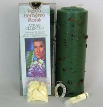 COMODIN | VELON HERBOREO FLORAL ATRAE CLIENTES:MANTECA, ACEITE LITURGICO Y AMULETO