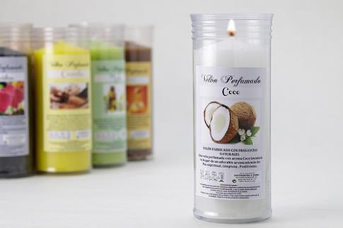 VELAS Y VELONES PERFUMADOS | VELON PERFUMADO DE COCO 13X6 cm