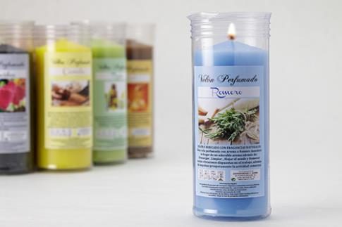 VELAS Y VELONES PERFUMADOS | VELON PERFUMADO DE ROMERO 13X6 cm.