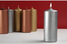 VELAS BASICAS | VELON PLATEADO 15 x 5,5 cm.