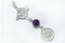 COLGANTE PLATA DOBLE PROTECCION CON BOLITA DE AMATISTA COLGANTE PLATA DOBLE PROTECCION CON BOLITA DE AMATISTA