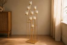 COLUMNA SAGRADA DORADA CON 9 PORTAVELAS Y 115 CM DE ALTURA COLUMNA SAGRADA DORADA CON 9 PORTAVELAS Y 115 CM DE ALTURA