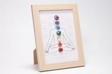 CUADRO SILUETA 7 CHAKRAS CON MINERALES INCRUSTADOS 20X15CM CUADRO SILUETA 7 CHAKRAS CON MINERALES INCRUSTADOS 20X15CM