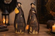 FIGURA BRUJA ALARGADA CON CALABAZA O ESCOBA DE HALLOWEEN 47 X 15 CM. FIGURA BRUJA ALARGADA CON CALABAZA O ESCOBA DE HALLOWEEN 47 X 15 CM.
