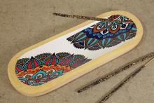 INCENSARIO ANCHO DE MADERA PARA 2 VARILLAS. DECORACION MANDALAS 10X2.5X29 CM. INCENSARIO ANCHO DE MADERA PARA 2 VARILLAS. DECORACION MANDALAS 10X2.5X29 CM.