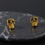 PENDIENTES ACERO CALAVERA DORADA