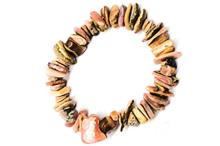 PULSERA CHIP ELASTICA RODOCROSITA PIEDRAS MEDIANAS